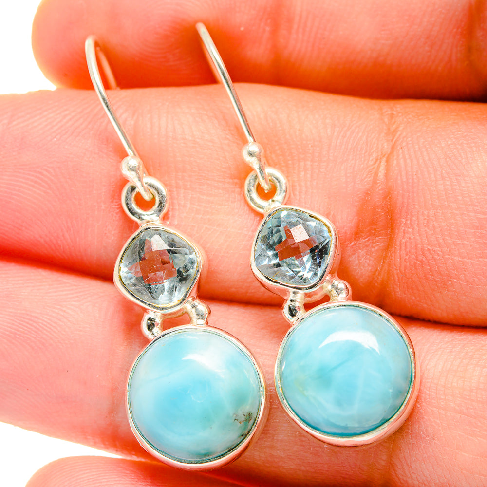 Larimar Earrings handcrafted by Anasilvercos - EARR422260