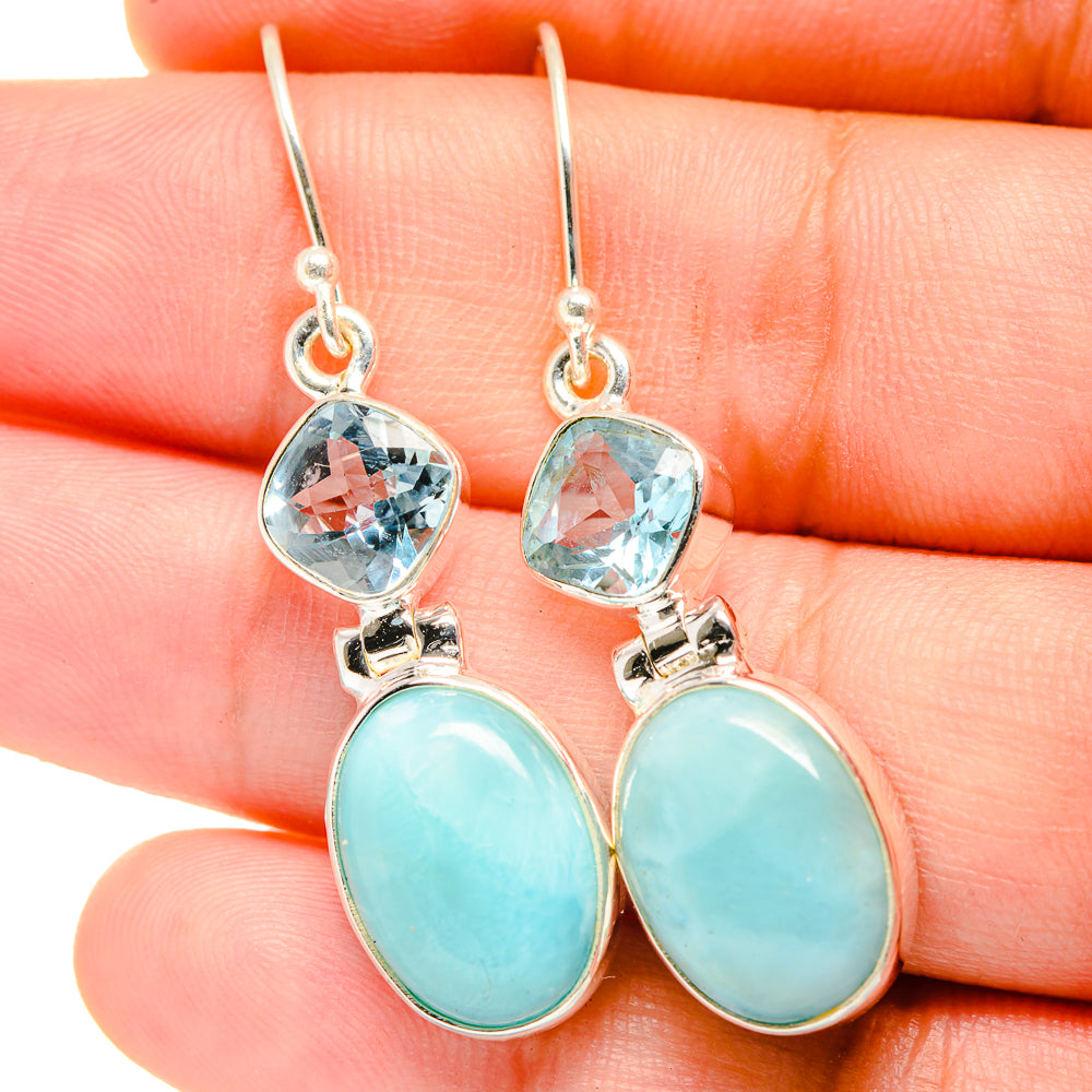 Larimar Earrings handcrafted by Anasilvercos - EARR422266