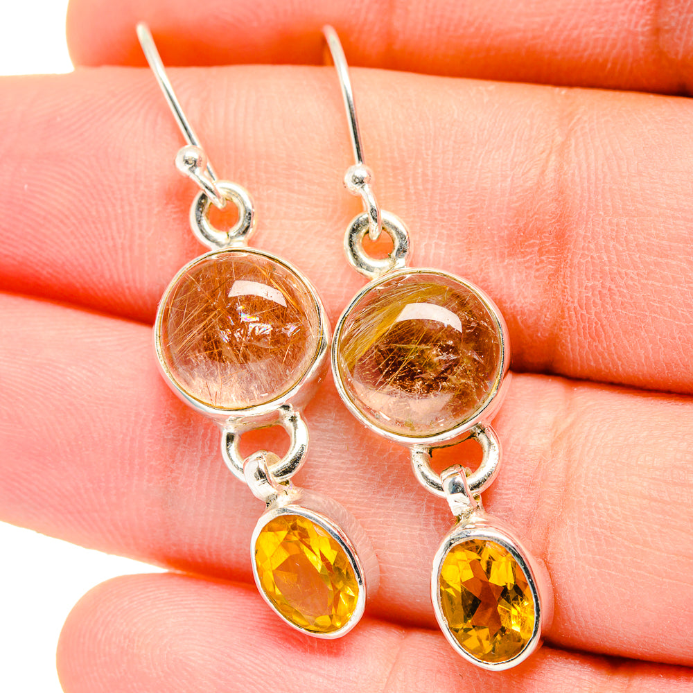 Rutilated Quartz Earrings handcrafted by Anasilvercos - EARR422271