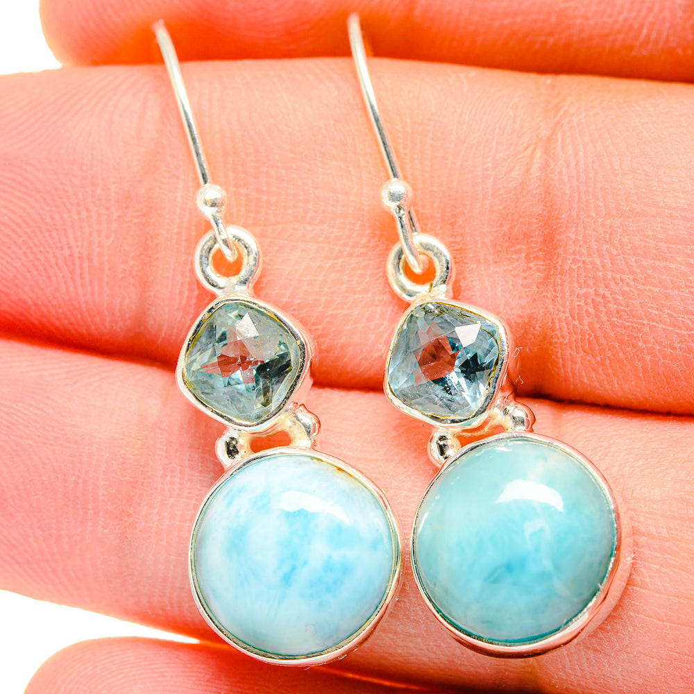 Larimar Earrings handcrafted by Anasilvercos - EARR422273