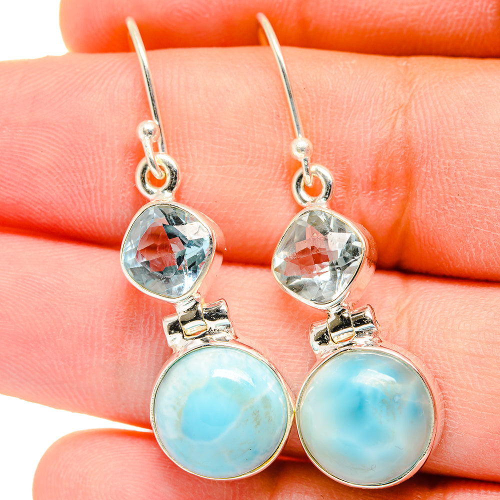 Larimar Earrings handcrafted by Anasilvercos - EARR422276