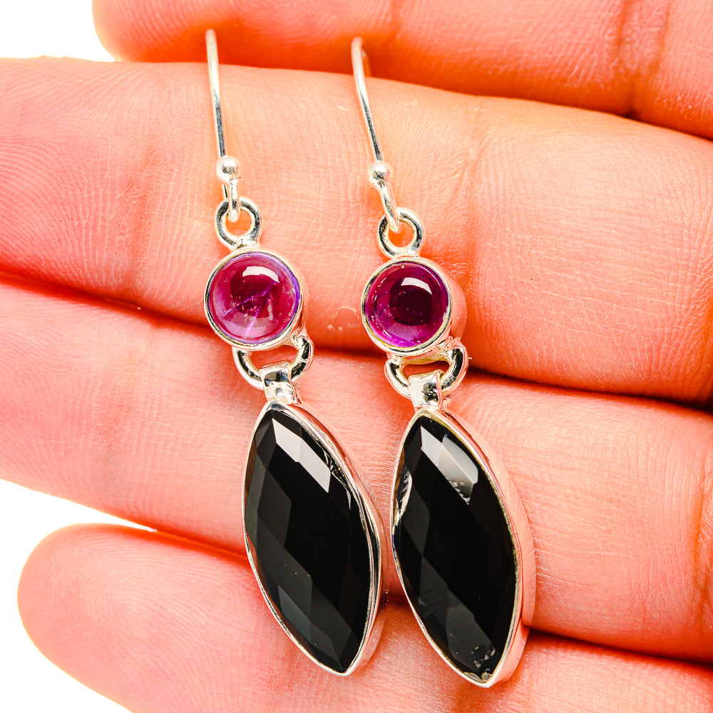 Black Onyx Earrings handcrafted by Anasilvercos - EARR422277