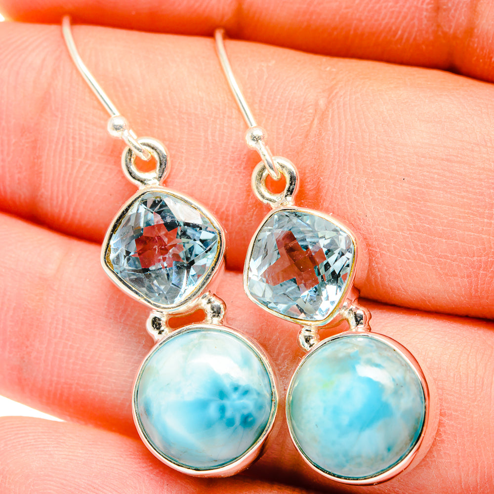 Larimar Earrings handcrafted by Anasilvercos - EARR422281
