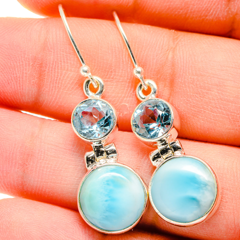 Larimar Earrings handcrafted by Anasilvercos - EARR422284