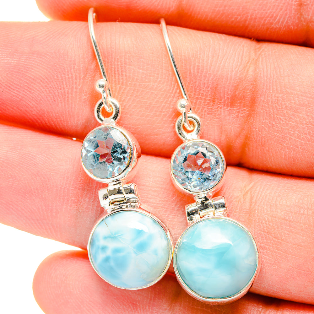 Larimar Earrings handcrafted by Anasilvercos - EARR422287