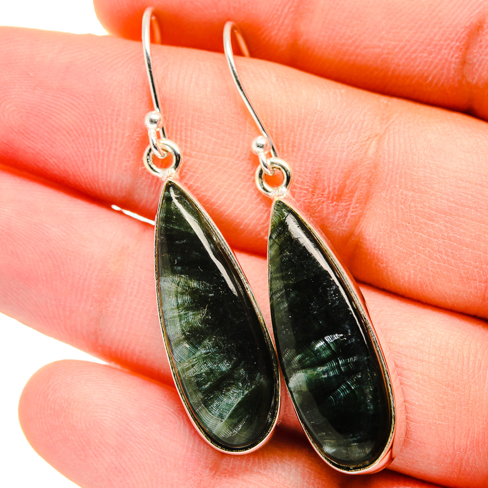 Seraphinite Earrings handcrafted by Anasilvercos - EARR422289