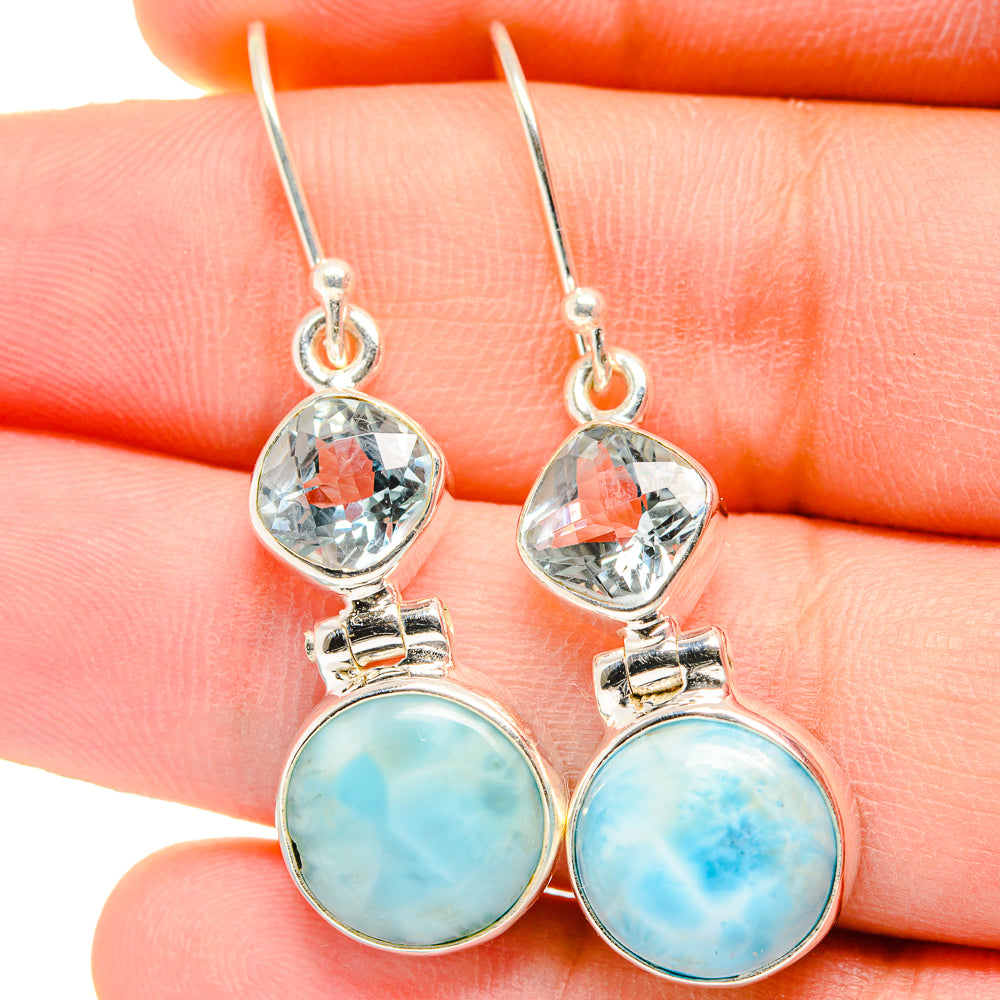 Larimar Earrings handcrafted by Anasilvercos - EARR422293