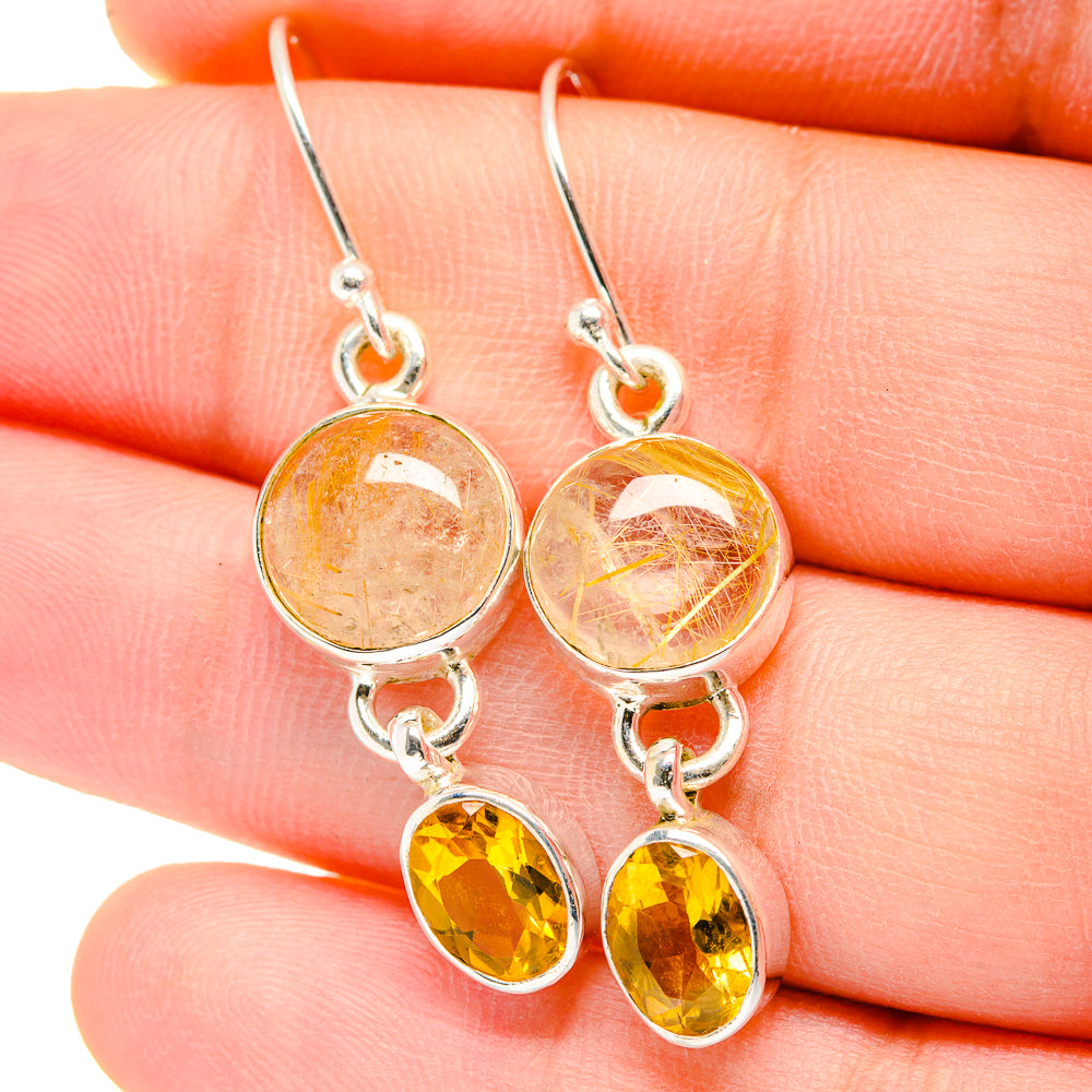 Rutilated Quartz Earrings handcrafted by Anasilvercos - EARR422296