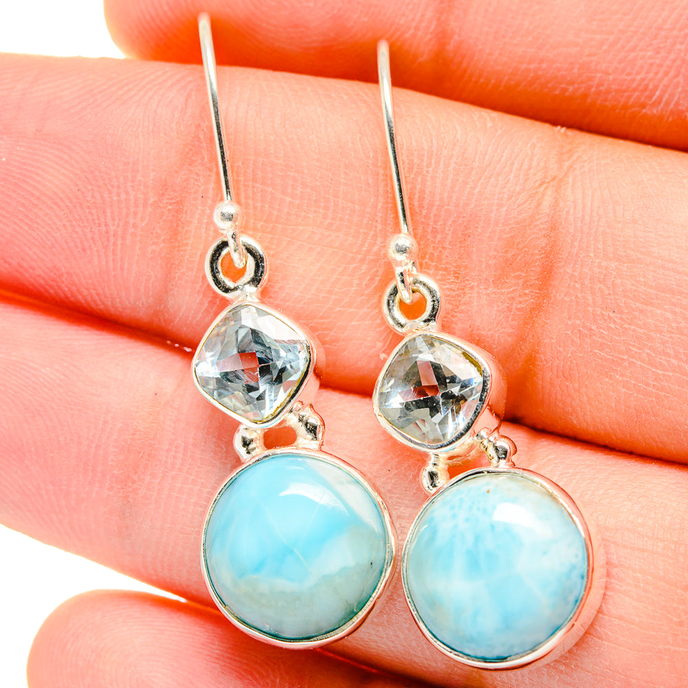 Larimar Earrings handcrafted by Anasilvercos - EARR422299