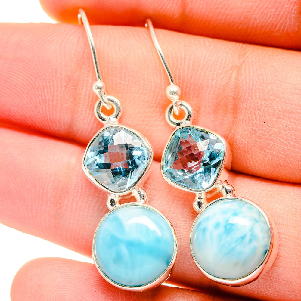 Larimar Earrings handcrafted by Anasilvercos - EARR422302