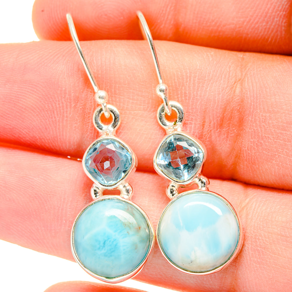 Larimar Earrings handcrafted by Anasilvercos - EARR422306
