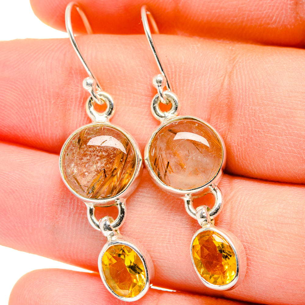 Rutilated Quartz Earrings handcrafted by Anasilvercos - EARR422307