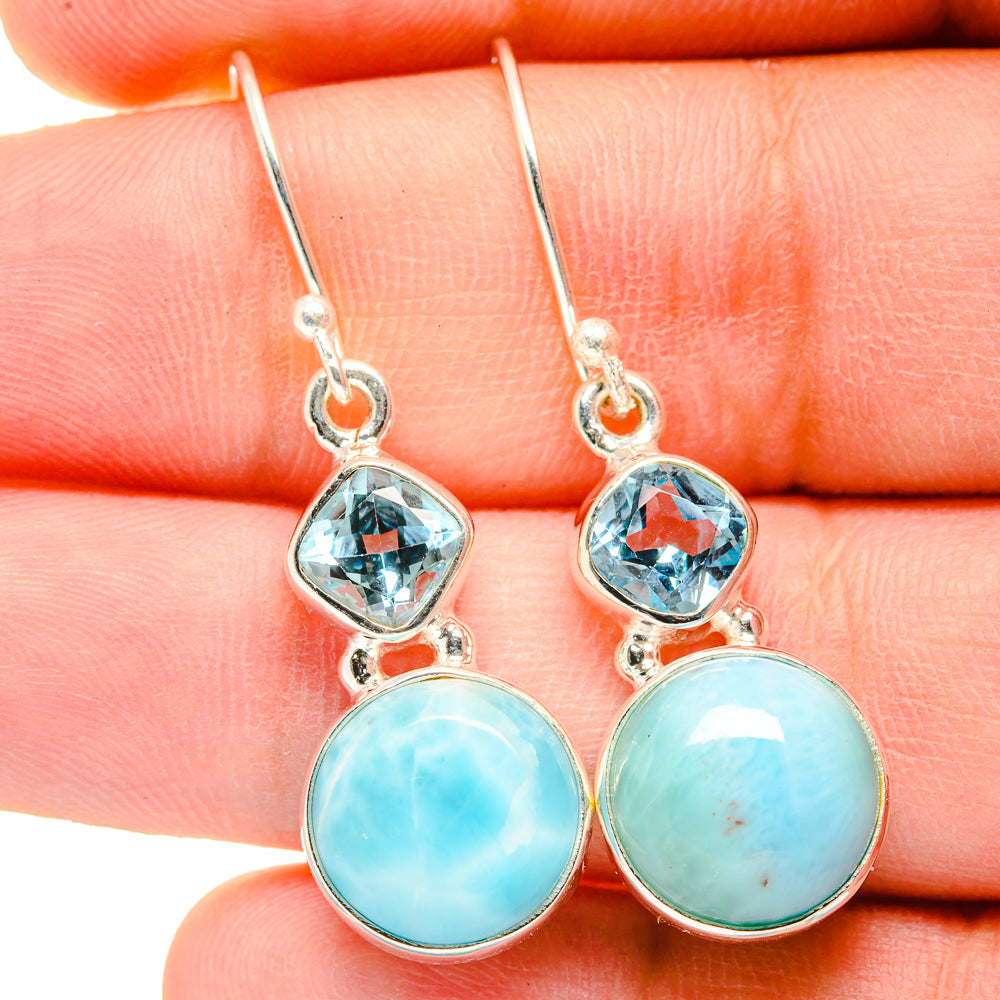 Larimar Earrings handcrafted by Anasilvercos - EARR422311