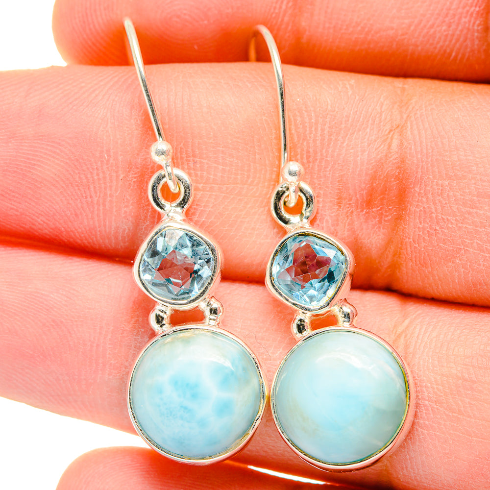 Larimar Earrings handcrafted by Anasilvercos - EARR422314