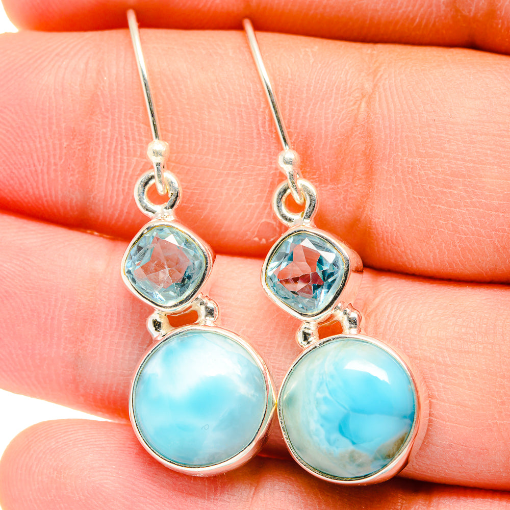 Larimar Earrings handcrafted by Anasilvercos - EARR422316