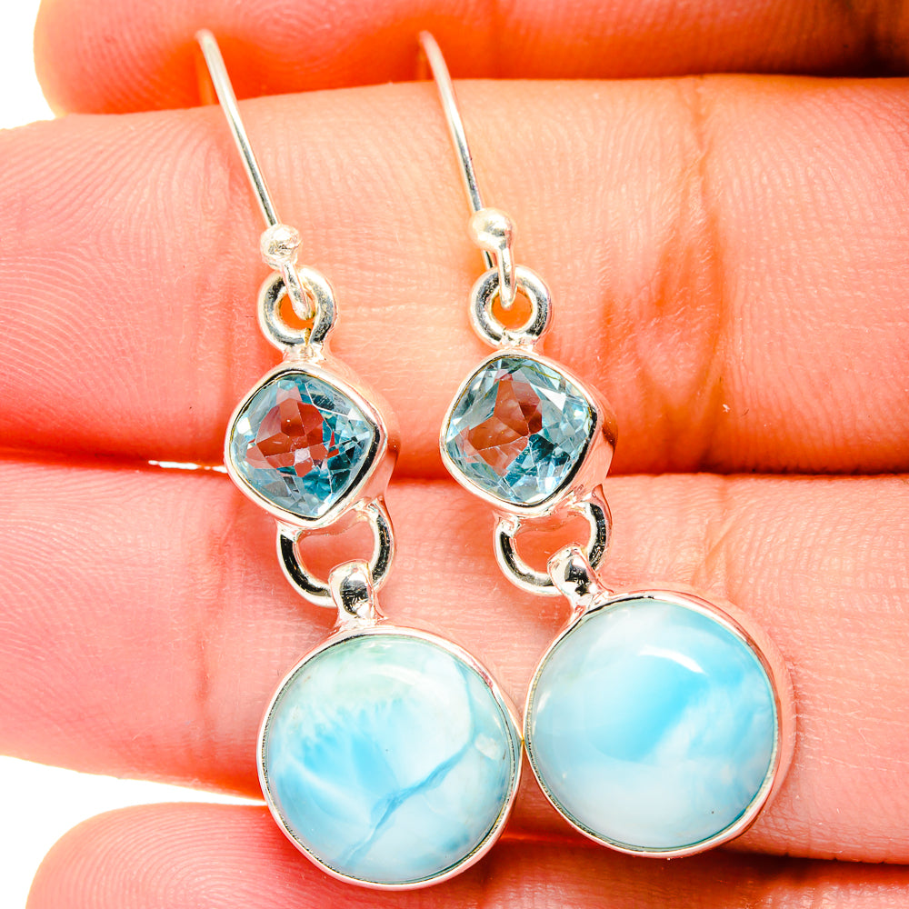 Larimar Earrings handcrafted by Anasilvercos - EARR422319