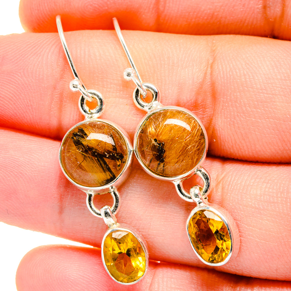 Rutilated Quartz Earrings handcrafted by Anasilvercos - EARR422320