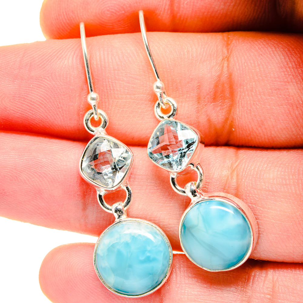Larimar Earrings handcrafted by Anasilvercos - EARR422322