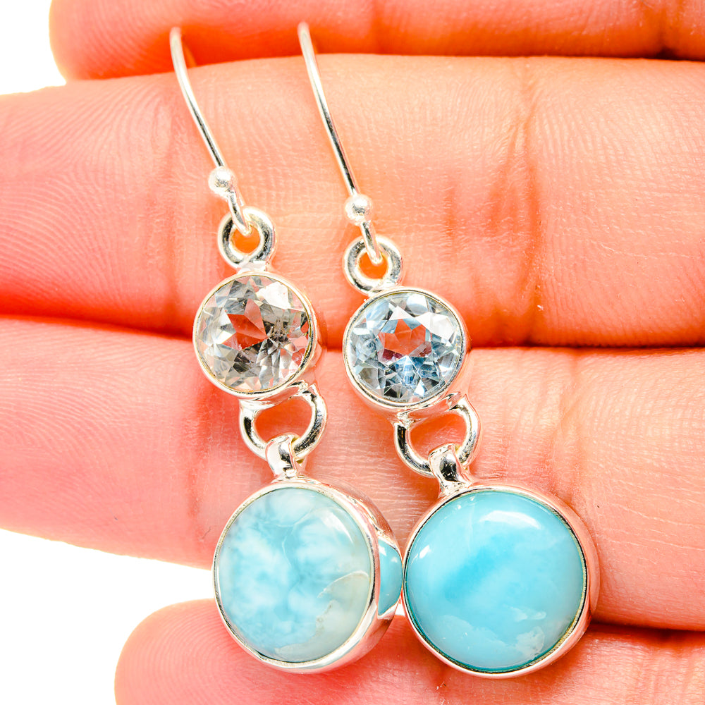 Larimar Earrings handcrafted by Anasilvercos - EARR422330