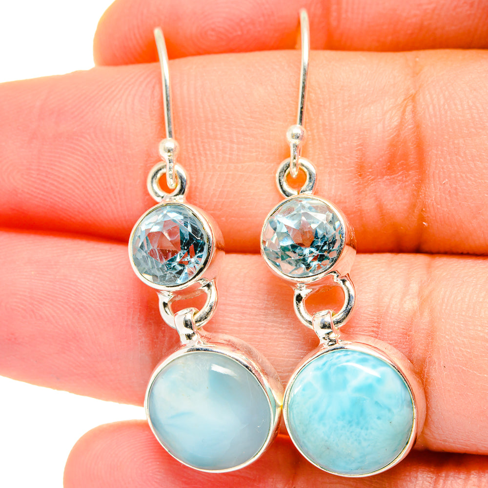 Larimar Earrings handcrafted by Anasilvercos - EARR422332