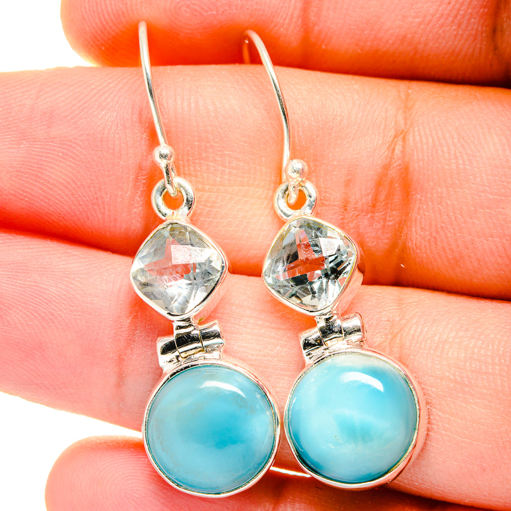 Larimar Earrings handcrafted by Anasilvercos - EARR422337