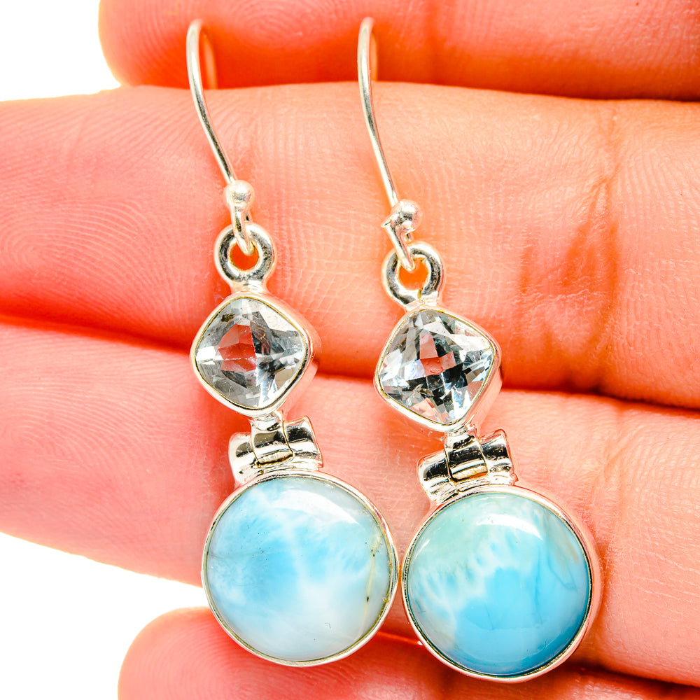 Larimar Earrings handcrafted by Anasilvercos - EARR422342