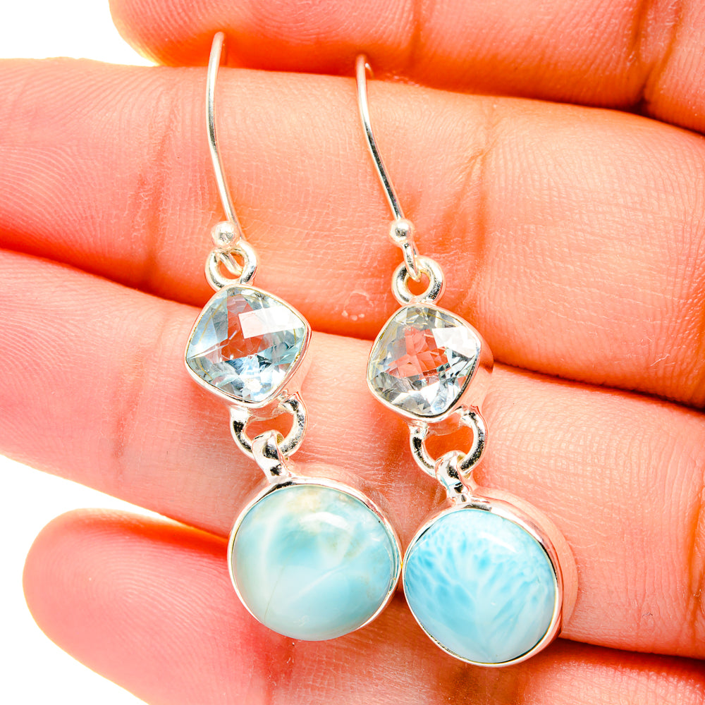 Larimar Earrings handcrafted by Anasilvercos - EARR422345