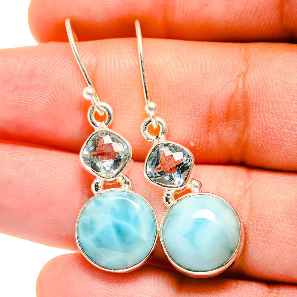 Larimar Earrings handcrafted by Anasilvercos - EARR422348