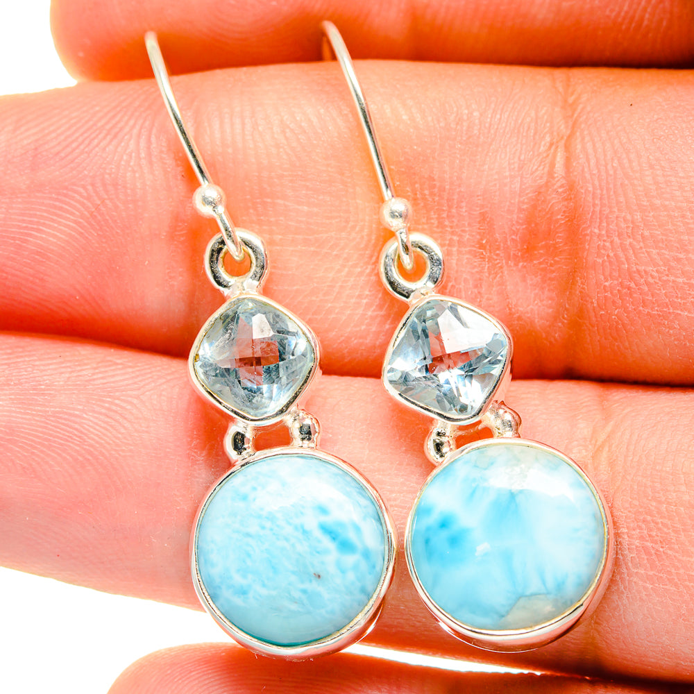Larimar Earrings handcrafted by Anasilvercos - EARR422353