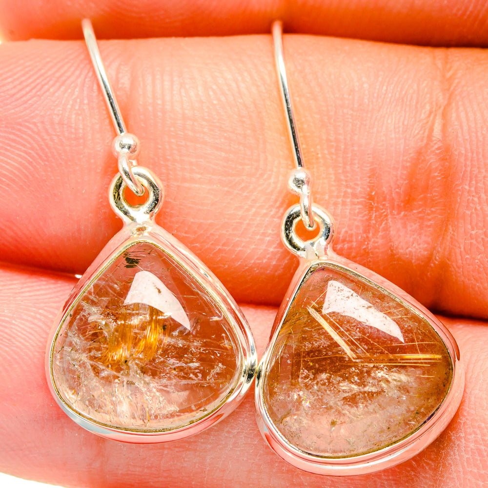 Rutilated Quartz Earrings handcrafted by Anasilvercos - EARR422354