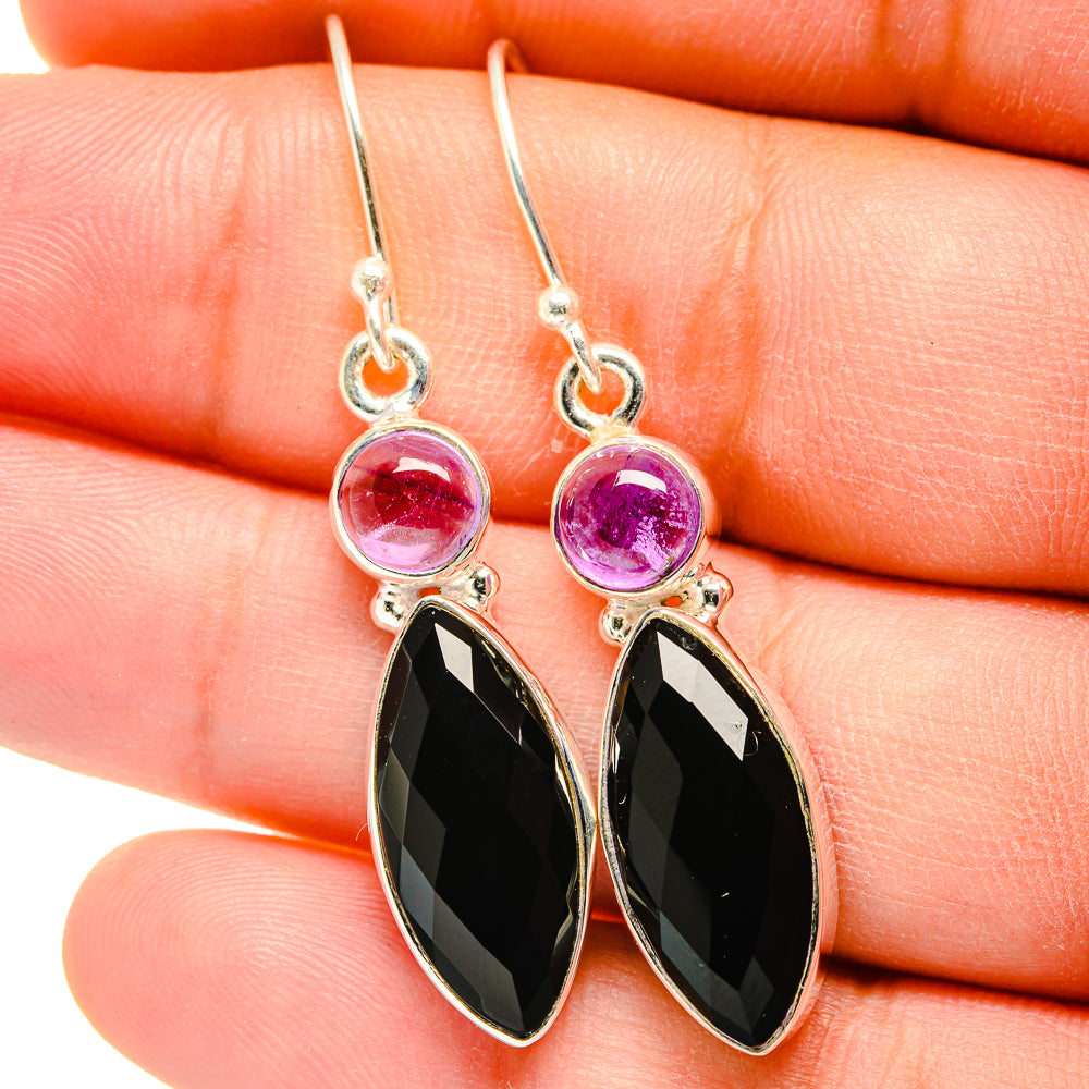 Black Onyx Earrings handcrafted by Anasilvercos - EARR422355