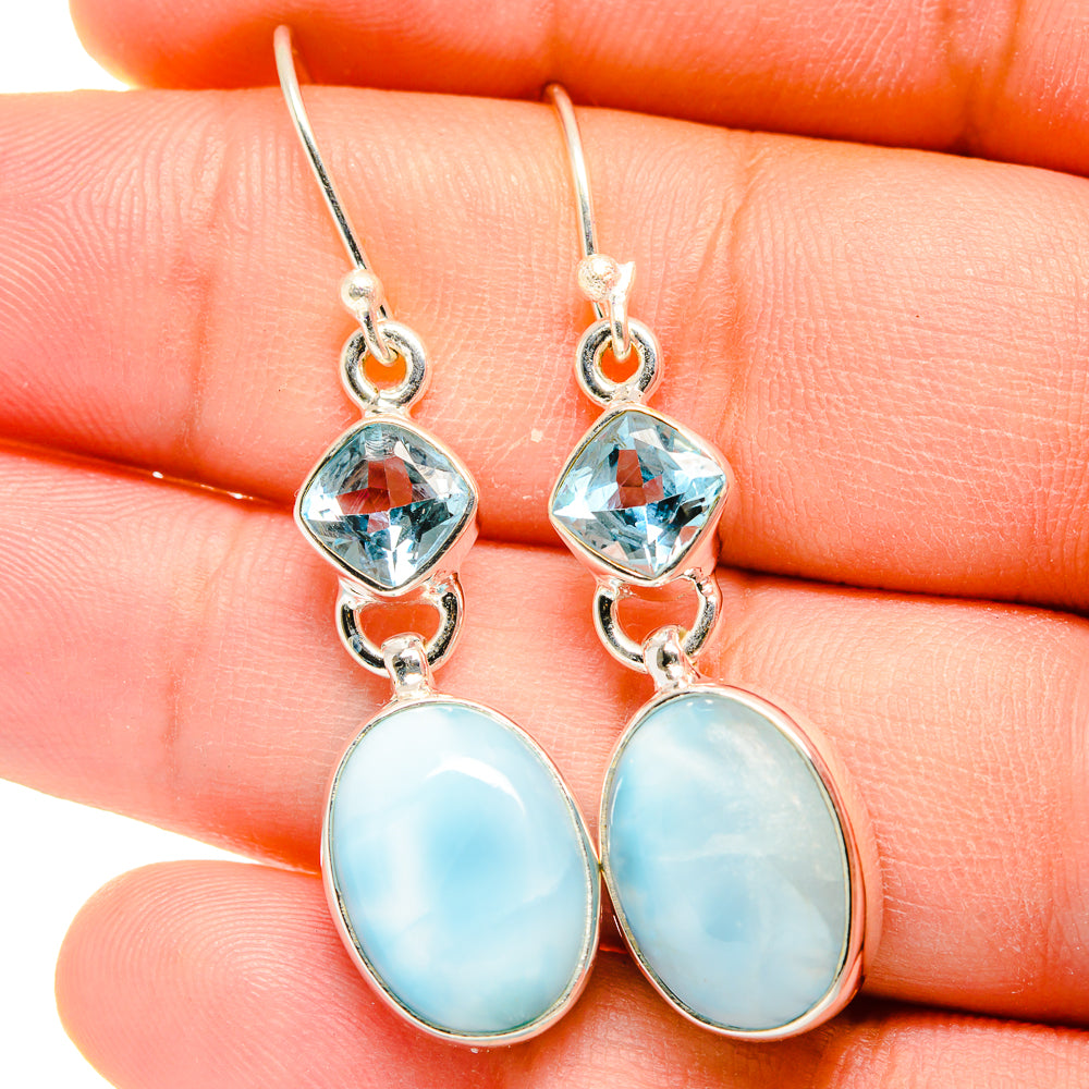 Larimar Earrings handcrafted by Anasilvercos - EARR422357
