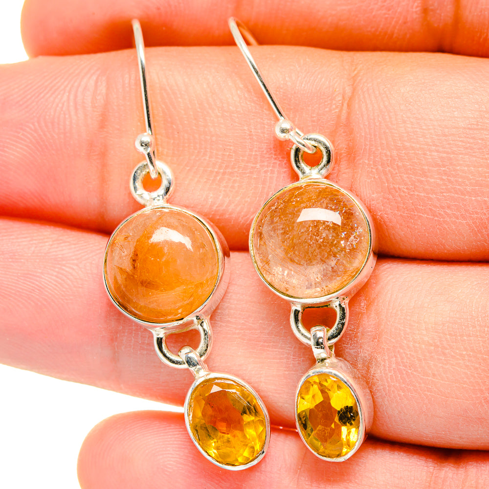 Rutilated Quartz Earrings handcrafted by Anasilvercos - EARR422363