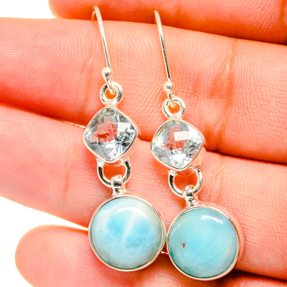 Larimar Earrings handcrafted by Anasilvercos - EARR422365
