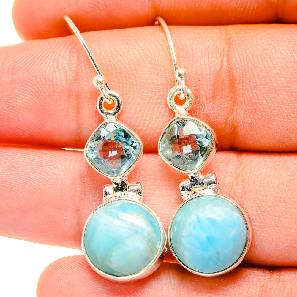 Larimar Earrings handcrafted by Anasilvercos - EARR422368