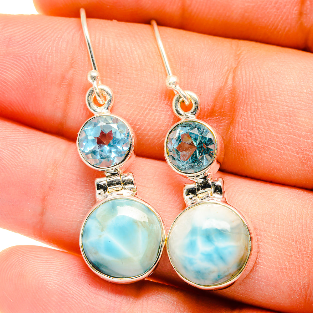 Larimar Earrings handcrafted by Anasilvercos - EARR422369
