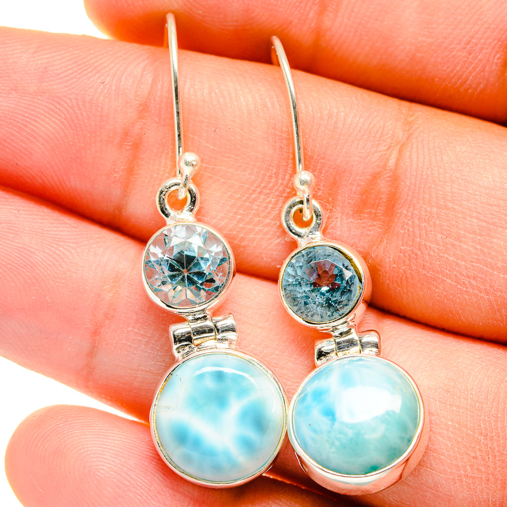 Larimar Earrings handcrafted by Anasilvercos - EARR422377