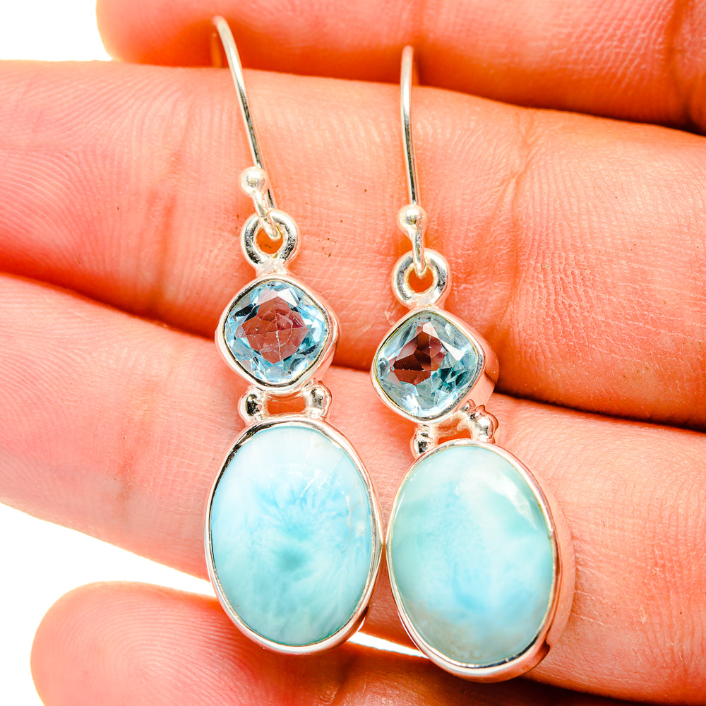 Larimar Earrings handcrafted by Anasilvercos - EARR422380
