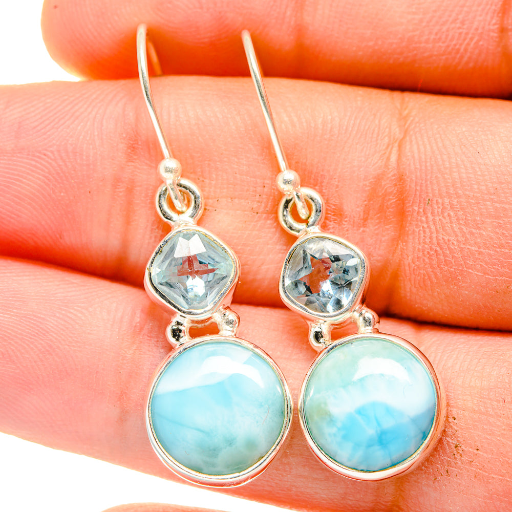 Larimar Earrings handcrafted by Anasilvercos - EARR422384