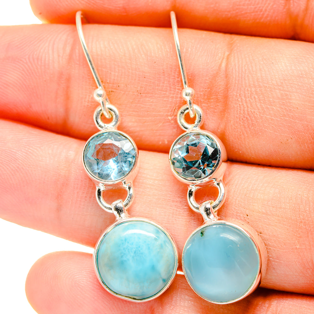 Larimar Earrings handcrafted by Anasilvercos - EARR422386