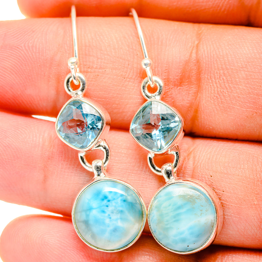 Larimar Earrings handcrafted by Anasilvercos - EARR422395