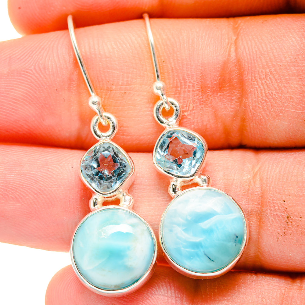 Larimar Earrings handcrafted by Anasilvercos - EARR422400
