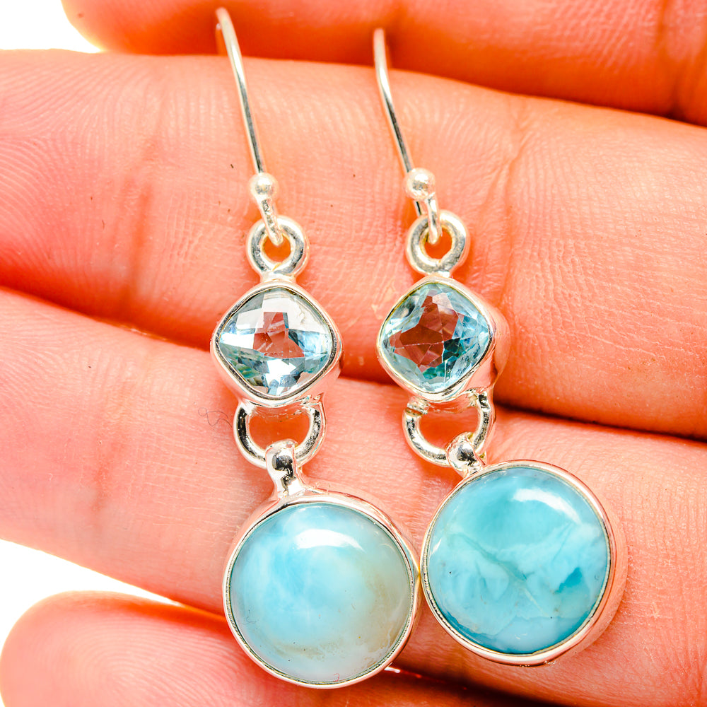Larimar Earrings handcrafted by Anasilvercos - EARR422402