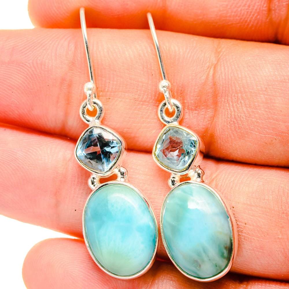 Larimar Earrings handcrafted by Anasilvercos - EARR422407