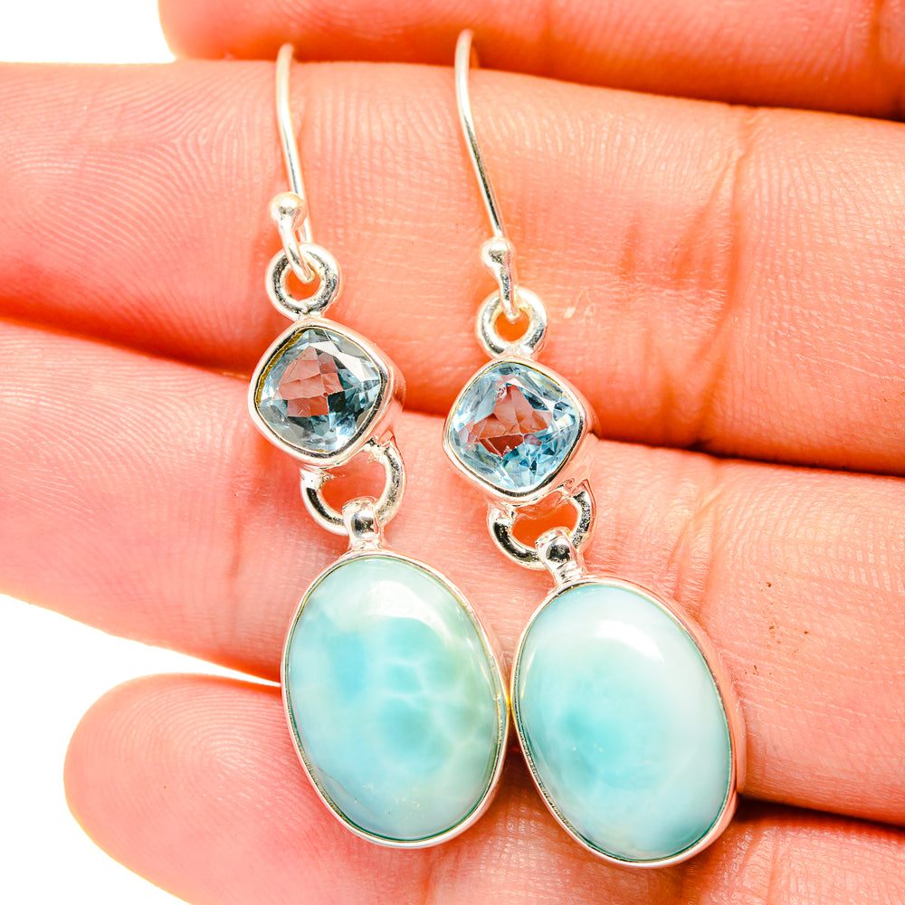Larimar Earrings handcrafted by Anasilvercos - EARR422408