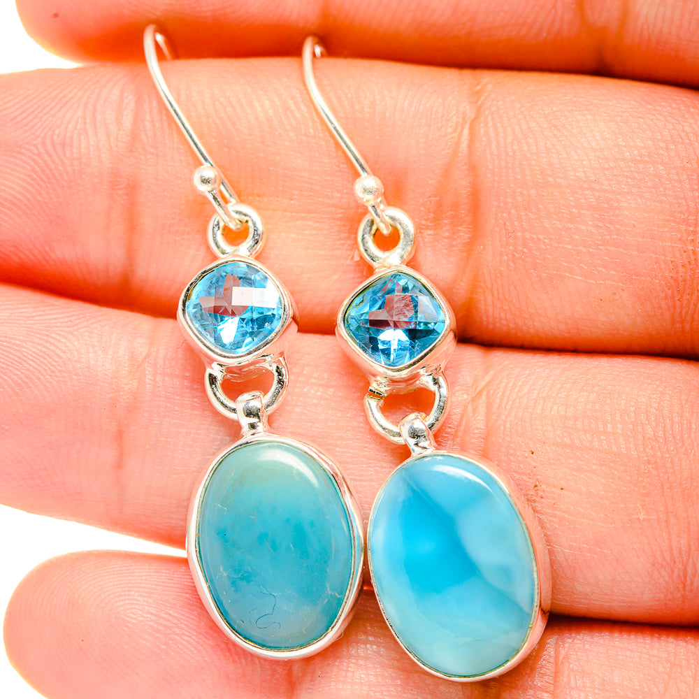Larimar Earrings handcrafted by Anasilvercos - EARR422419