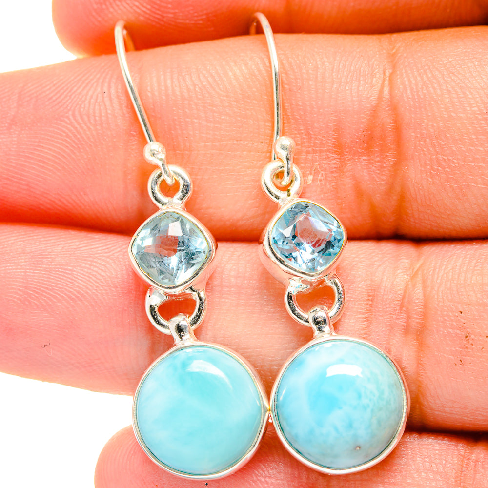 Larimar Earrings handcrafted by Anasilvercos - EARR422426
