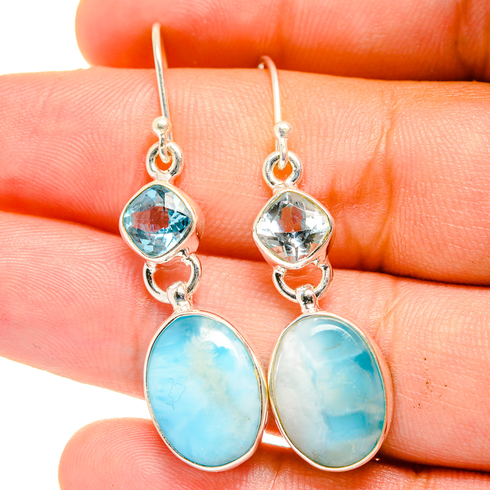 Larimar Earrings handcrafted by Anasilvercos - EARR422428