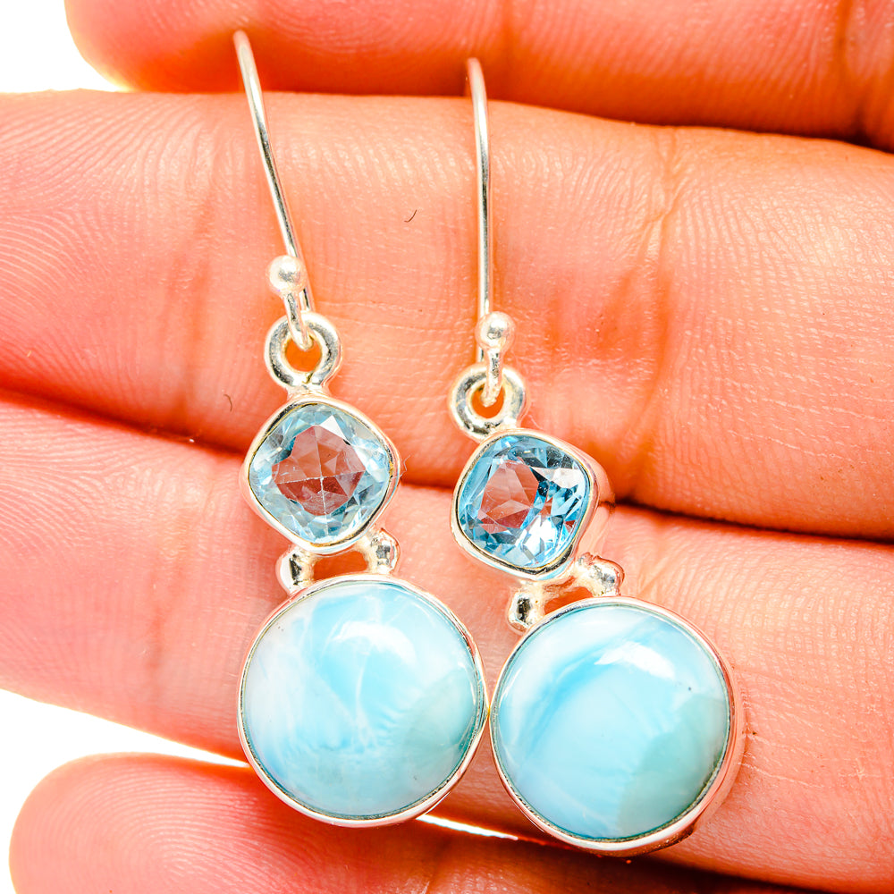 Larimar Earrings handcrafted by Anasilvercos - EARR422435