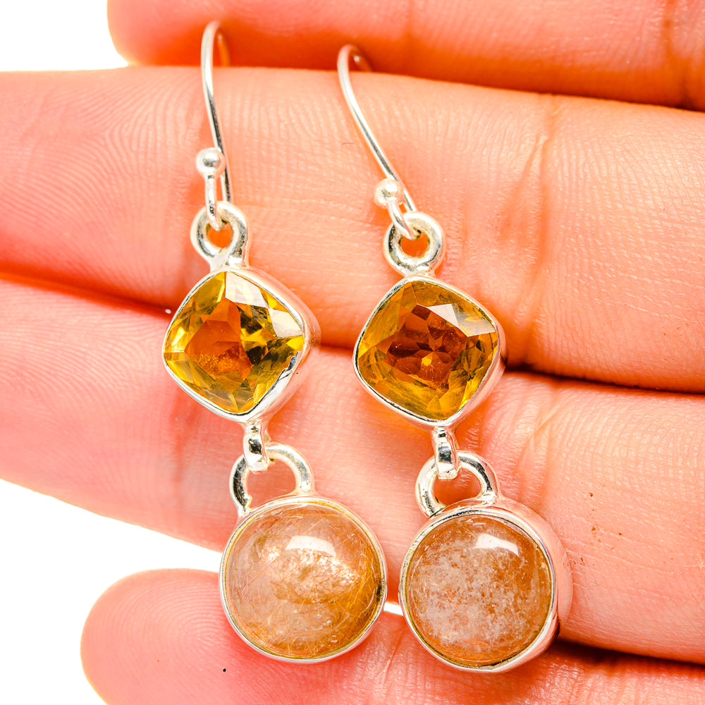 Rutilated Quartz Earrings handcrafted by Anasilvercos - EARR422436